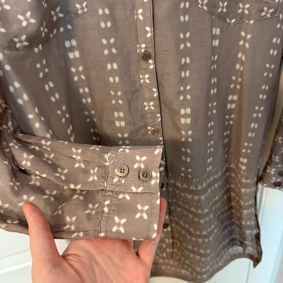 Athleta Ikat Kaftan Shirt Swimsuit Coverup Silk/Cotton Blend XS - Picture 4 of 10